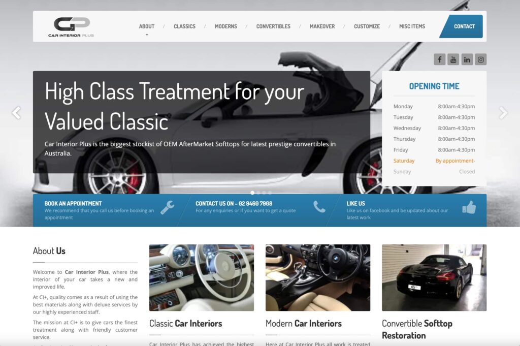 Car Interior Plus Website